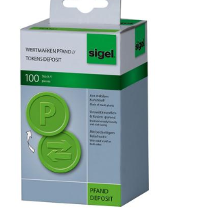 Sigel Wertmarken Pand Aufdruck "P" grün 25mm Kunststoff 100 Stück