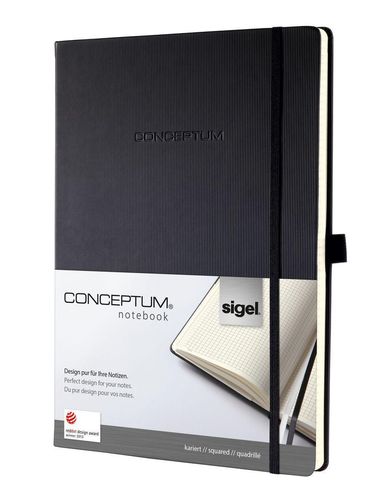 Sigel CONCEPTUM Notizbuch Hardcover A4 schwarz kariert