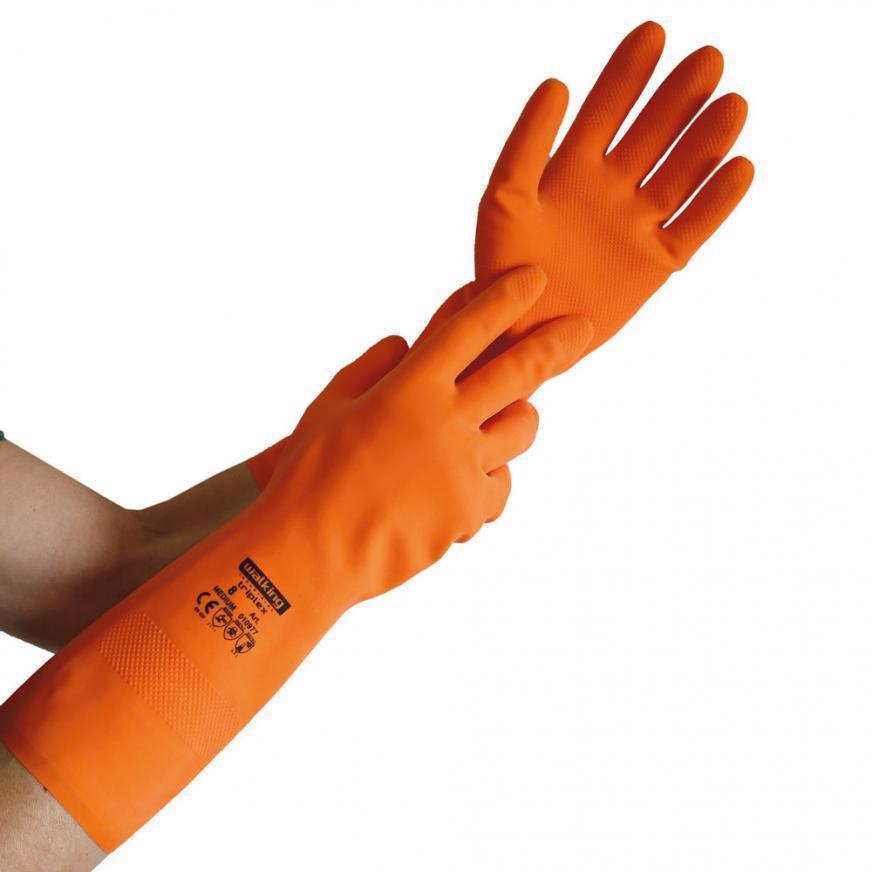 Arbeitshandschuhe 12 PAAR Montagehandschuhe Schutzhandschuhe Latex Orange 