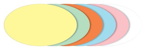 Sigel Moderationskarten 6 Farben oval   250 Stück/Pack