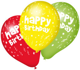Susy Card Luftballone  "Happy Birthday"  10 Stück/Pack